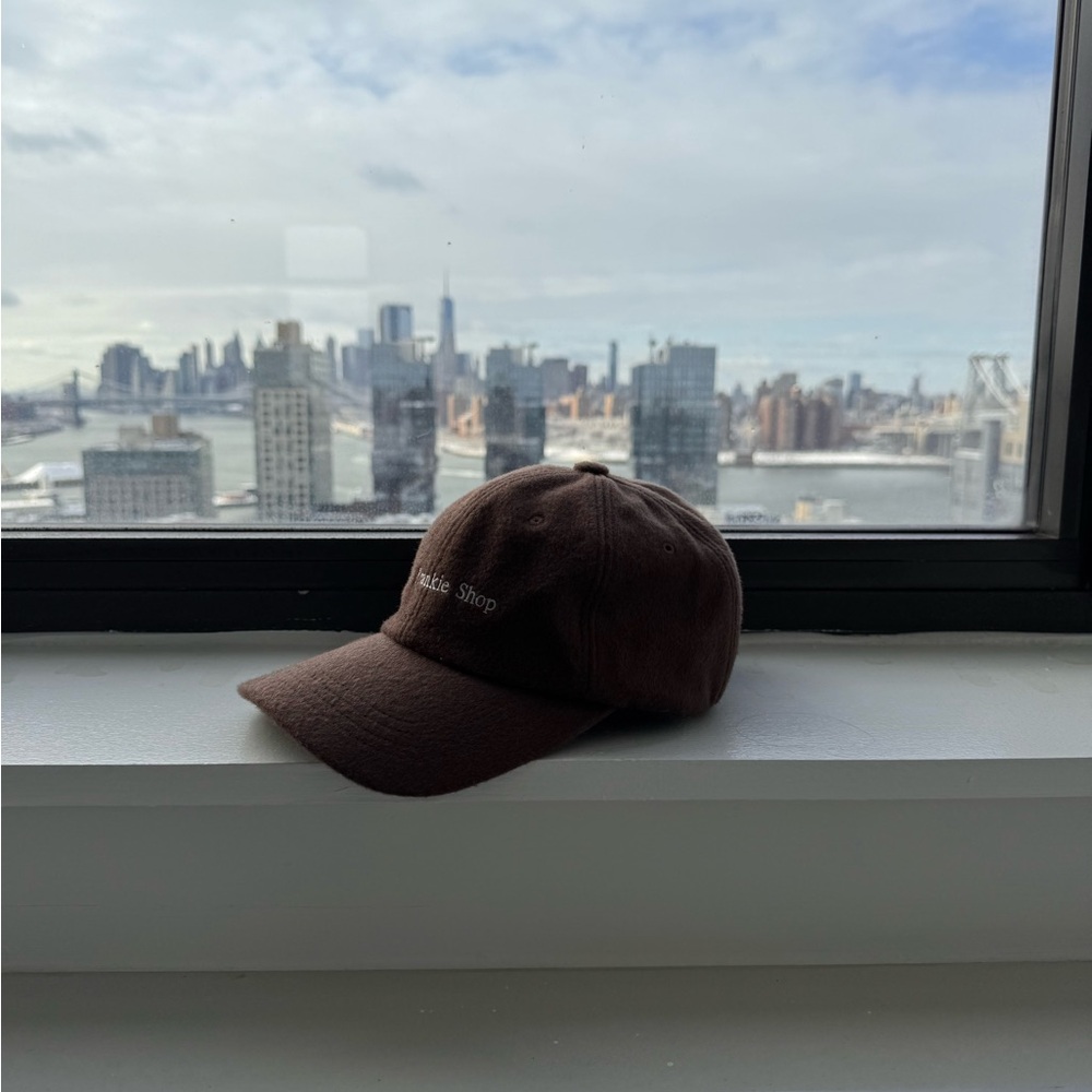 The Frankie Shop Wool Baseball Cap in Chocolate - Picture 6 of 8